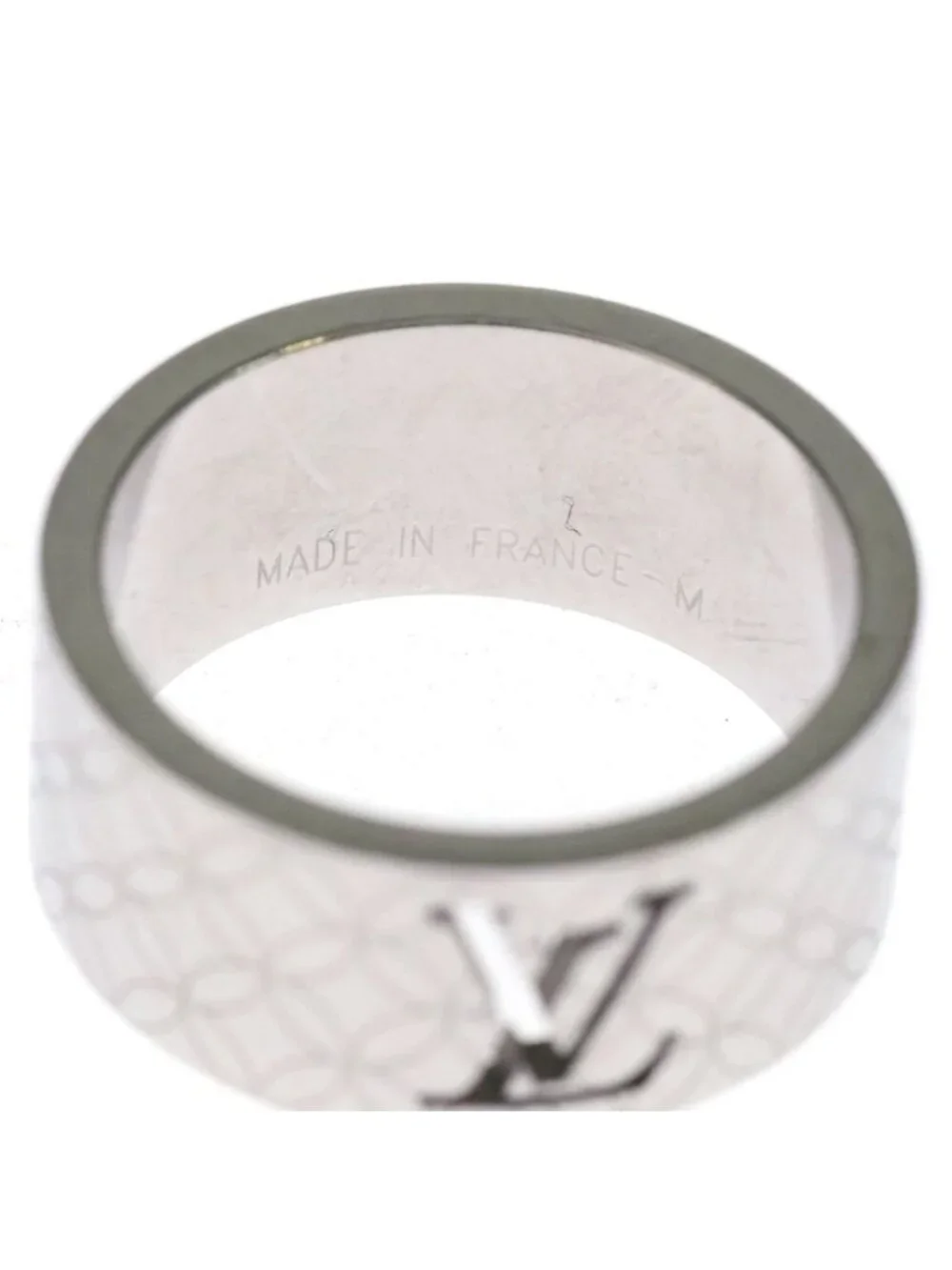 Louis Vuitton Bague Champs-Elysees Monogram Cut Off Ring Silver